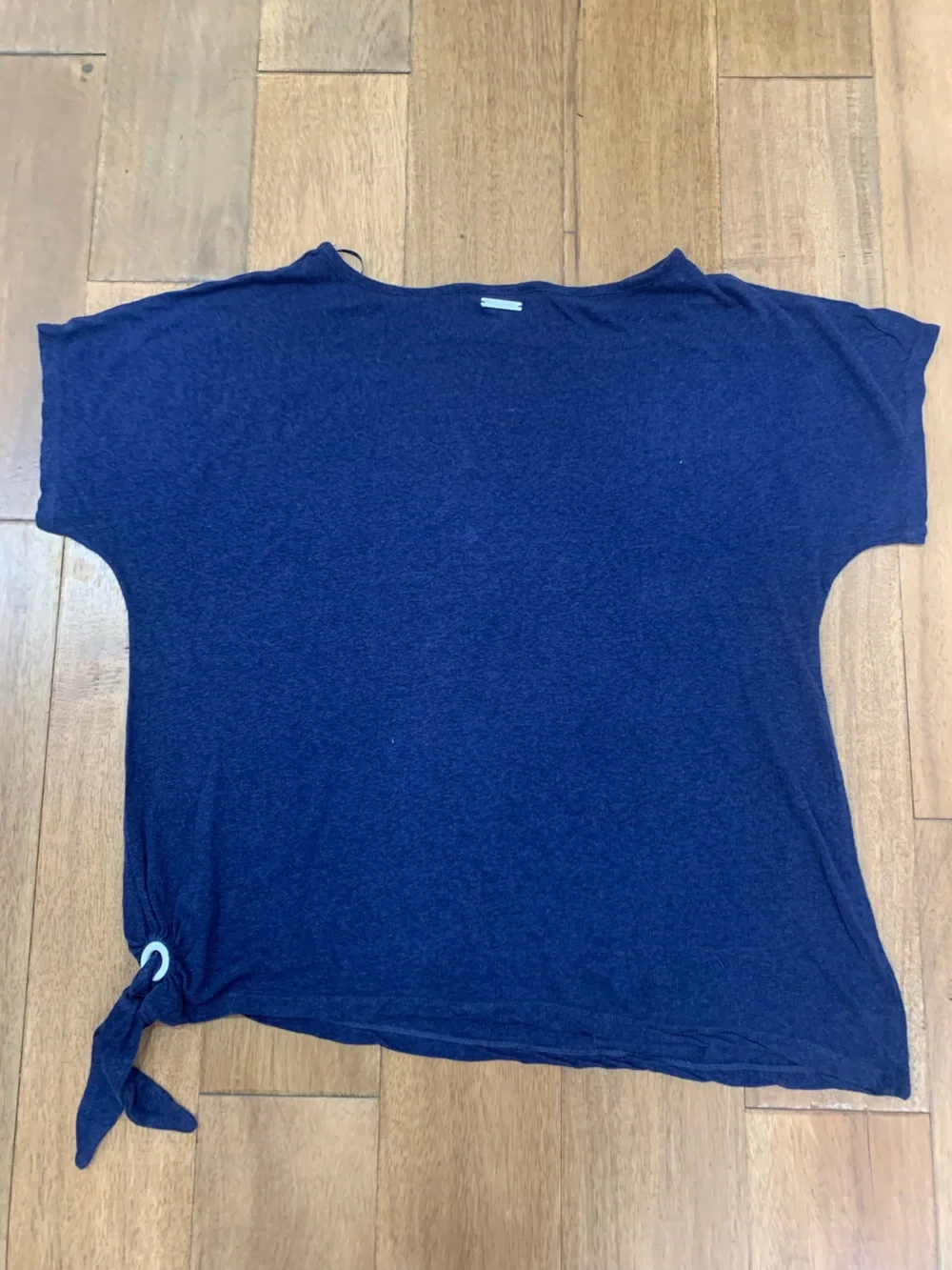 Michael Kors  Navy Short Sleeve Tee with Side Knot Size L